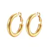 Moda europea y americana aretes de alambre redondo dorado aretes exagerados aretes de aro de acero de titanio 304 aretes de moda al por mayor