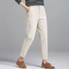 Calça Jeans Branca Estilo Fino de Outono para Mães de Meia-Idade, Início do Verão Solta de Cintura Alta Plus Size Casual Cenoura Harem