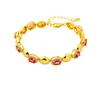 Pulseira de Ouro Sand Vietnamese com um Toque de Luxo Leve e de Alta Qualidade, Apresentando Renda Cravejada de Diamantes e Design de Ovo de Pomba, Joia Imitação de Ouro Transfronteiriça Que Não Desbota Facilmente