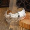 Pulseira de Prata Miao Estilo Étnico Vintage Pulseira Aberta Larga Distinta Novo Estilo Chinês Estilo Antigo Pulseira de Prata Artesanal de Guizhou para Mulheres