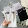 Primavera y Otoño Etiqueta de Tela de Encaje Jk Lolita Calcetines de Encaje Calcetines de Media Caña para Mujer Estilo Preppy Calcetines de Moda Blanco y Negro para Niñas