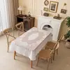 Mantel Rectangular de Encaje Blanco Estilo Europeo Cubierta Decorativa para Mesa de Comedor Sala de Estar Comedor Esterilla de Mesa para el Hogar Posavasos Lujo Ligero