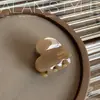 Pinza para el Cabello de Acetato con Diseño de Corazón con Etiqueta Dorada, Tamaño Pequeño, para Cabello Semirecogido, Pinza de Tiburón, Pinza para Flequillo, Accesorio para el Cabello