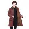 Abrigo de Algodón Grueso con Felpa de Invierno Ropa de Abrigo de Longitud Media para Mujeres de Mediana Edad y Mayores Chaqueta de Algodón Elegante Abrigo de Terciopelo de Visón Sintético para Mamá