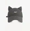 Gorra de Béisbol de Orejas de Gato Dulce y Linda, Original y de Moda para Mujer, Estilo Coreano, Ala Ancha, Circunferencia de Cabeza Grande, Gorra Pico de Pato para Adelgazar el Rostro