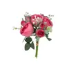 Ramo de Rosas de Loto Simuladas Flores Falsas para Boda Fotografía Decoración del Hogar Accesorios para Ramo de Novia