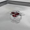 Nuevo anillo abierto rojo moda femenina Corazón de espinas Anillo de alto sentido diseño de nicho chica hot Accesorios blancos
