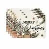 Mantel Navideño de Amazon Personalizado Europeo Americano Festival Decoración de Mesa de Comedor en Casa Lino de Imitación Aislamiento Térmico Cojín Fabricante Directo