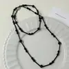 Colar Longo Minimalista com Contas em Camadas para Mulheres Design de Nicho Gargantilha Nova Tendência Corrente de Clavícula de Alto Padrão