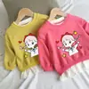 Conjunto Falso de Dos Piezas para Niñas Primavera y Otoño Moda Coreana Sudadera y Pantalones Niña Celebridad de Internet Dibujos Animados Infantiles Conjunto Falso de Dos Piezas