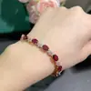 Ventas Directas de Fábrica Venta al por Mayor de Fábrica Pulsera de Granate de Magnesio y Aluminio Pura Natural Plata de Ley 925 Incrustación de Precisión Piedra Principal 6*8mm