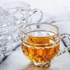 Vaso de Vidrio Nuevo en Relieve Transfronterizo de 200 ml, Vaso Grueso para Leche, Vaso para Postre, Vaso para Té, Vaso para Jugos para Uso en Oficina