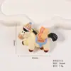 Desenho Ano do Cavalo Pônei da Sorte Amendoim Chaveiro Pingente de Resina Acessórios DIY Cola de Creme Ímã de Geladeira