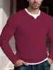 Camisa Básica Esportiva Masculina de Waffle com Padronagem Xadrez para Primavera e Outono, Blusa Masculina Pulôver Falso Duas Peças com Gola Dupla