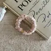 Goma para el pelo de perla rosa simple coreana para mujer, goma de pelo de alta elasticidad, cuerda duradera para coleta, banda de goma, accesorios para el pelo