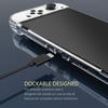 Adecuado para Funda Protectora de Switch, Funda de Cristal con Purpurina para Switch Oled, Funda con Soporte para Juegos de Switch, Hecho de Material de PC