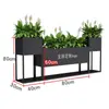 Caja de Flores de Acero Inoxidable para Exteriores Valla Divisoria de Plaza Pública Ranura para Flores Combinación Playa de Flores Rectangular de Hierro Forjado para Jardín