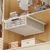 Cesta colgante tipo cajón debajo del armario, Estante escalonado de arte en hierro para almacenamiento de ropa, Divisor organizador de ropa para ahorrar espacio en el hogar