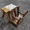 Taburete de Madera Maciza Sin Instalación, Taburete Pequeño, Taburete Bajo para Uso en Casa, Taburete Plegable para Niños y Adultos, Banco Pequeño de Madera Maciza