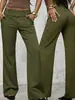 Pantalones de Pierna Ancha para Mujer de Cintura Alta Estilo Europeo y Americano Transfronterizos, Pantalones Largos Casuales Adelgazantes, Pantalones de Traje para Amazon