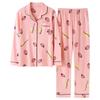 Roupas de casa 100% algodão puro, pijamas de algodão femininos, primavera e outono, tamanhos grandes, manga comprida, estilo coreano, terno fofo de algodão para casa