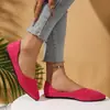 Sapatos Rasos de Camurça Bico Fino Estilo Coreano para Mulheres, Mocassins de Solado Macio Boca Rasa para Todas as Estações, Sapatos de Trabalho Confortáveis, Tamanhos 35-43, 44 Tamanho Grande