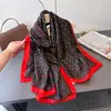 Primavera y Verano Geométrico Seda Imitación Brocado Moda Protección Solar Encantador Moda Bufanda de Seda Bufanda Larga Chal Bufanda Versátil Pañuelo para la Cabeza Bufanda