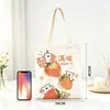Bolsas de lona personalizáveis, sacolas de compras de grande capacidade e bolsas de ombro para ir ao trabalho; impressão de logotipo disponível mediante solicitação