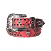 Cinturón Popular Transfronterizo Estilo Punk con Calavera de Pedrería y Hebilla de Aleación, Accesorio de Cinturón Grueso Personalizado con Acabado de Alta Gama