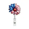 Hebilla Floral Hebilla de Tirador con Pergamino Insignia de Aniversario Tarjeta de Identificación Acrílica Independencia Americana Pinza de Cocodrilo Retráctil