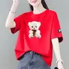 Comercio Electrónico Transfronterizo Comercio Exterior Ropa para Madres Verano de Edad Media Nuevo Estilo Camiseta de Manga Corta Holgada Adelgazante Talla Grande Versátil para Mujer