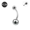 Titanio G23 14G 6/8/10mm barra doble cabeza zirconio piercing ombligo joyería al por mayor joyería para perforación