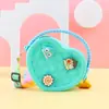 Moda Pêssego Coração Caverna Bolsa Pequena Amor Crossbody Bolsa de Armazenamento Portátil Bolsa de Moedas de Silicone Cosmético
