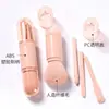 Brocha de Polvo Retráctil Multifuncional, Brocha de Maquillaje Portátil, Brocha para Rubor de Viaje, Brocha de Maquillaje Cuatro en Uno Herramienta de Belleza