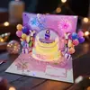Estilo Ins Bolo de Aniversário Música Iluminação Colorida Cartão de Cumprimentos Estéreo 3D Efeito de Fogos de Artifício Criativo Cartão de Áudio Sofisticado