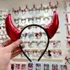 Decorações de Festival de Fantasmas de Halloween Venda Direta da Fábrica Menina Demônio Vendendo Argolas de Cabelo Fofas Acessórios de Cabelo Simples Fofos Engraçados Atacado