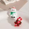 Pendientes de Diseño Divertido de Reno de Santa Claus Europeos y Americanos con Pasador de Plata, Pendientes de Campana de Navidad de Dibujos Animados de Cerámica Suave para Mujer