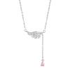 Colar Asas de Anjo Prata Esterlina 925 Feminino Design de Nicho Luxo Leve Pingente de Asas com Franja Corrente para Clavícula