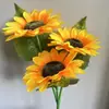 Iluminación Solar LED para Jardín Exterior de Girasol Impermeable Luz Decorativa para Jardín Luz de Girasol Flor de Simulación de Paisaje