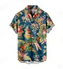 Camisas de Hombre de Venta Caliente Transfronterizas Nuevas Camisas de Playa Hawaianas de Manga Corta con Cuello Estampado Digital 3D