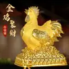 Adornos de Pollo del Zodiaco Alcancía de Pollo Dorado Decoración para Sala de Estar Hogar Oficina Regalo de Inauguración Tienda Adornos Feng Shui
