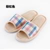 Pantuflas de Lino a Cuadros para Cuatro Estaciones, Antideslizantes, Pantuflas de Madera para el Hogar en Pareja, Pantuflas Domésticas para Hombres y Mujeres, Venta al por Mayor para Uso Doméstico