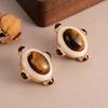Pendientes Ovalados de Cristal Retro Franceses Distintivos Estilo Corte Real Diamante Pendientes Distintivos Ojo de Tigre Pendientes de Sentido Avanzado para Mujer