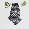 Calça de Verão Feminina para Meia-Idade e Idosos, Fina, de Seda de Gelo, Anti-Mosquito, para Casa, Casual, Fornecimento Transfronteiriço, Reta, Cintura Alta, Estilo Mãe, Estampada