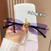Nuevas Gafas de Sol Sin Marco Bloqueadoras de Sol para Hombres y Mujeres, Alta Apariencia, Personalizadas, Versátiles, Modernas, Textura de Alta Calidad, Gafas de Protección Solar