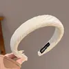 Faixa de cabelo xadrez de cetim para mulheres, faixa de cabelo antiderrapante para outono e inverno, uso diário, faixa de cabelo para lavar o rosto, acessório de cabelo de coroa alta