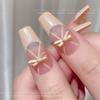 Popular online celebridade ballet sapatos arco tridimensional unhas jóias japonesas pérola fita decorações de unhas atacado