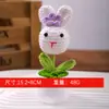 Planta en Maceta Terminada de Punto de Lana de Conejo Mini Simulada Decoración DIY Regalo Práctico para Amigos y Maestros Escritorio