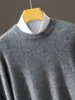 ¡Original de Comercio Exterior! Suéter de cachemira grueso de doble hebra para hombre, suéter grueso de cuello redondo, suéter de lana de manga larga