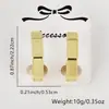 Estilo Coreano Criativo Latão Banhado a Ouro Acabamento Simples Forma de C Pequeno Mini Personalidade Versátil Elegante Anel Fivela de Orelha Brincos